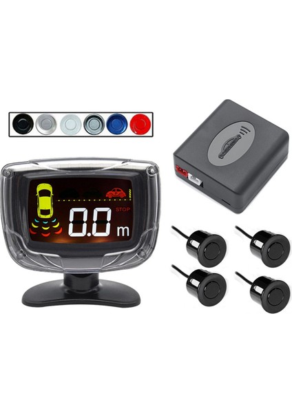 Kablosuz Park Sensörü Kiti LCD Ekran 4 Radar Probu 65DB Buzzer Uyarısı Geri Park Izleme Dedektör Sistemi (Yurt Dışından)