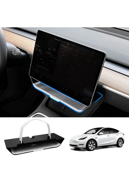Tesla Model Y/3 2020-2023 Aksesuarları Için - Ekran Altı Saklama Kutusu Arkası Ekran Tepsisi Merkezi Konsol Düzenleyici (Yurt Dışından) fiyatları