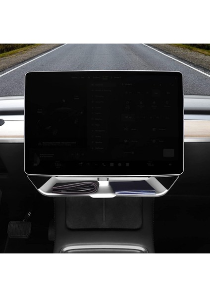 Tesla Model Y/3 2020-2023 Aksesuarları Için - Ekran Altı Saklama Kutusu Arkası Ekran Tepsisi Merkezi Konsol Düzenleyici (Yurt Dışından) modelleri