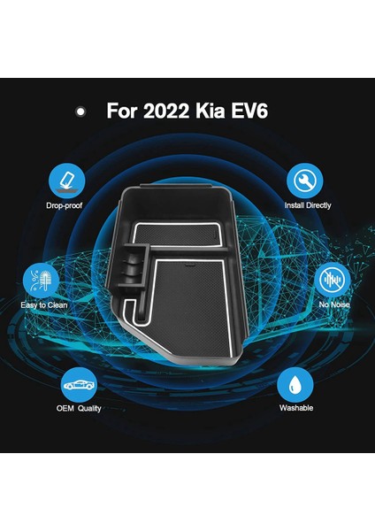 Orta Konsol Düzenleyici Tepsi 2022+ Kia Ev6 Kol Dayama Saklama Kutusu Iç Aksesuarlar Para Tutuculu, Beyaz (Yurt Dışından) modelleri