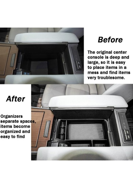 Merkezi Konsol Organizatör Tepsi Toyota Sienna 2021 2022 Aksesuarları Kol Dayama Ekle Saklama Kutusu Siyah Kaymaz Mat (Yurt Dışından) modelleri
