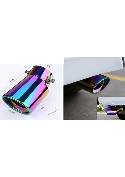 Araba Paslanmaz Çelik Çok Renkli Yuvarlak Viraj Egzoz Kuyruk Susturucu Ipucu Boru Evrensel Araba Aksesuarlarına Uyuyor (Yurt Dışından) indirimleri