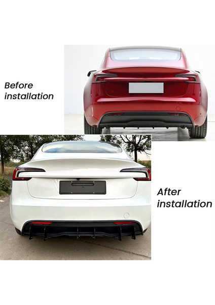 Tesla Model 3 2023+ Araba Şekillendirme Aksesuarları Için Araba Arka Tampon Difüzör Spoiler Dudak (Yurt Dışından) indirimleri