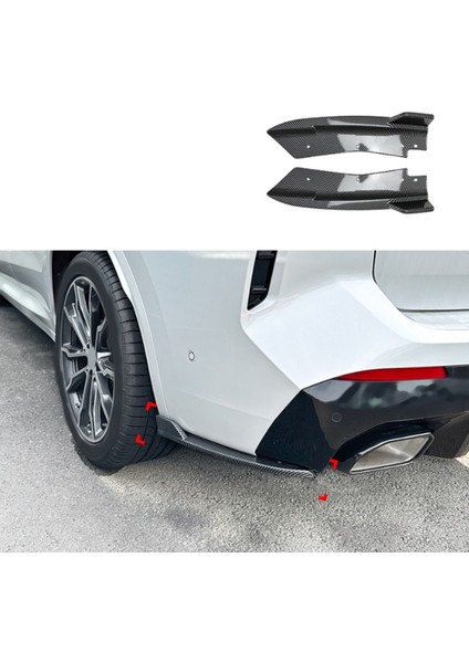 Araba Arka Ön Tampon Difüzör Splitter Winglet Önlük Bmw Için Rüzgarlık 3 Serisi X3 G01 Lcı M Spor 2022+ Karbon Fiber (Yurt Dışından)