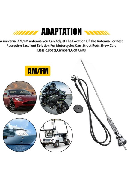 18.5 Inç Araba Stereo Fm Am Radyo Güçlendirilmiş Sinyal Anteni Hava Çatı Kablolama ile Araba Aksesuarları (Yurt Dışından) fırsatları