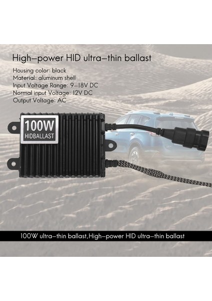 12V Ince 100W Hid Balast Yedek Xenon Işık Balastı Hızlı Başlangıç Ultra Ince (Yurt Dışından)