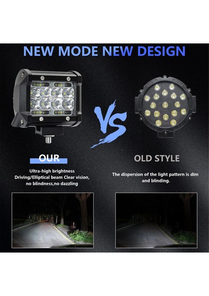 LED Işık Çubuğu, LED Işık Pod'ları 4 Inç 60W 6000LM LED Kamyon Çalışma Işıkları Spot Işıkları Tekne Pikap Atv Utv Rv Için LED Pod'lar (Yurt Dışından)