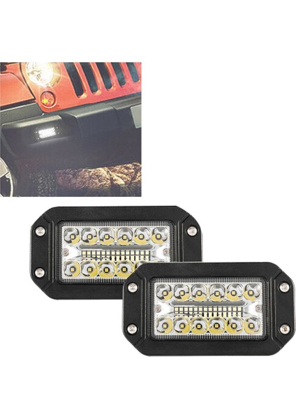 2 Adet 12 V 6 Inç Gömme Montaj Çalışma Işığı 26 LED Süper Parlak Spot Araba Farları (Yurt Dışından)