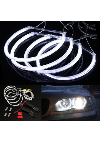 Bmw E46 3 Serisi Için 4x Ccfl Angel Eye Halo LED Halka Işık Beyaz Projektör Olmayan (Yurt Dışından) fiyatları