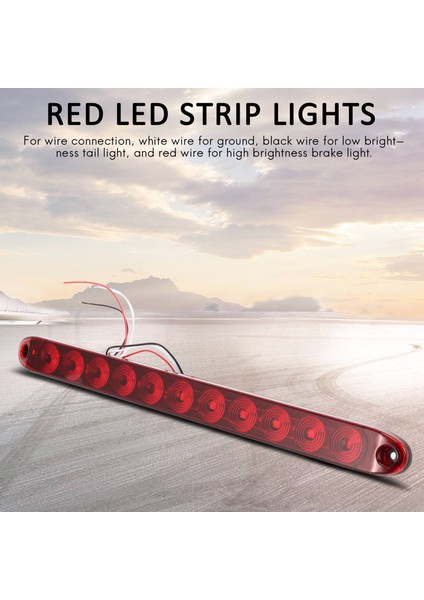 Adet 16 Inç 11 LED Kırmızı Römork Işık Çubuğu Park Stop Dönüş Sinyalleri Kuyruk Fren Lambası IP65 Su Geçirmez Kamyon Römork Işaretleyici Kimlik Çubuğu (Yurt Dışından) indirimleri