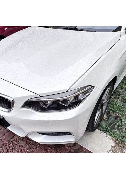 Bmw 2 Serisi F22 F23 2015-2019 Ön Far Kapağı Süsleme Şeridi Kaş Kapağı Trim Sticker Karbon Fiber (Yurt Dışından)