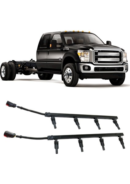2003 Ford F-550/F-450/F-350 Super Duty 3C3Z12A690AA, 3C3Z12A690BA Için Kızdırma Bujisi Kablo Demetleri Sağ Sol Taraf (Yurt Dışından)