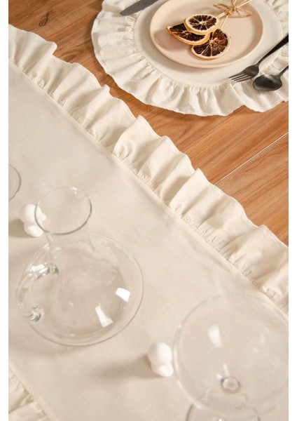 Keten | Fırfırlı Runner 40 x 110 cm - Ztrunner