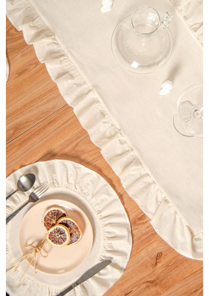 Keten | 2 Adet Fırfırlı Runner 40 x 110 cm - Ztrunner2
