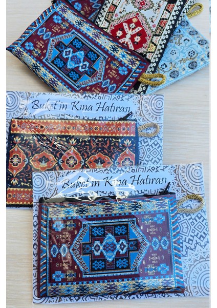 Kilim Desen Çanta Cüzdan Kına Hediyesi 5 Adet