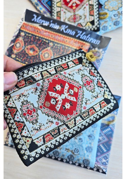 Kilim Desen Çanta Cüzdan Kına Hediyesi 5 Adet