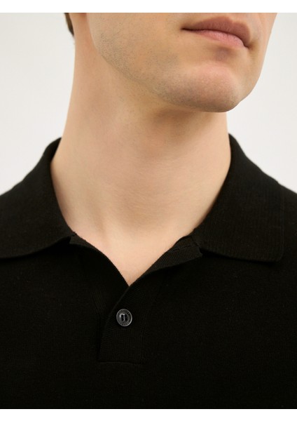 Erkek Regular Fıt Triko T-Shırt-Siyah indirimleri