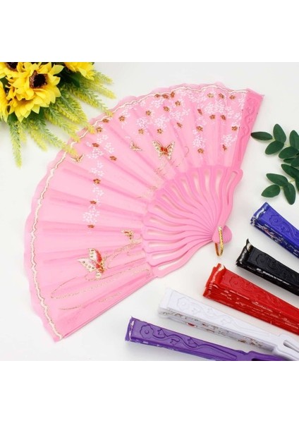 Plastik Kumaş Yelpaze 12'li Karışık Tdrtr