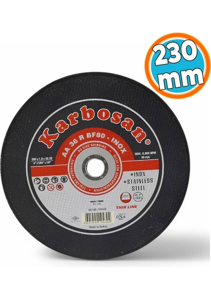 Metal Kesici Taş Disk Taşlama Spiral Demir Kesme Diski 230X1.9X22.23 mm