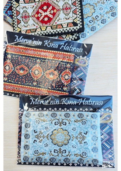 Etnik Cüzdan Kına Hatırası Kilim Desen Çanta Cüzdan Kına Hediyesi 5li