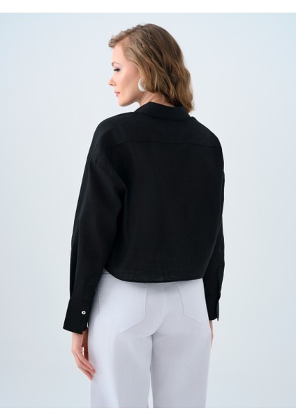 Loose Long Crop Kadın Gömlek U.kol modelleri