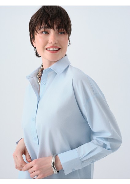 Oversize Fit Kadın Gömlek U.kol
