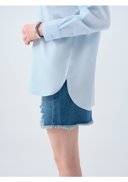 Oversize Fit Kadın Gömlek U.kol