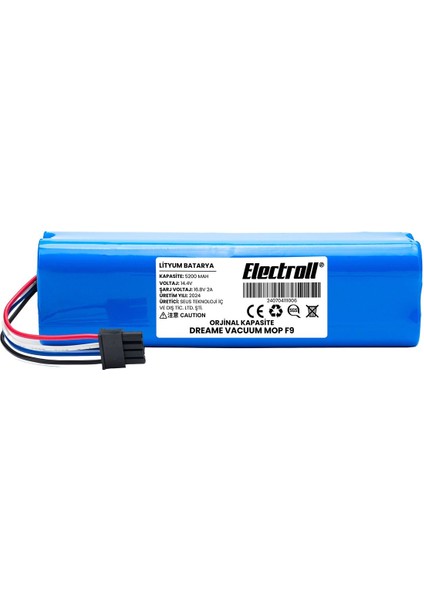 Dreame Vacuum Mop F9 Uyumlu Batarya (ORJİNAL KAPASİTE) 5200mah Pil Robot Süpürge Bataryası Değişimi