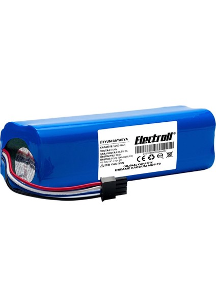 Dreame Vacuum Mop F9 Uyumlu Batarya (ORJİNAL KAPASİTE) 5200mah Pil Robot Süpürge Bataryası Değişimi