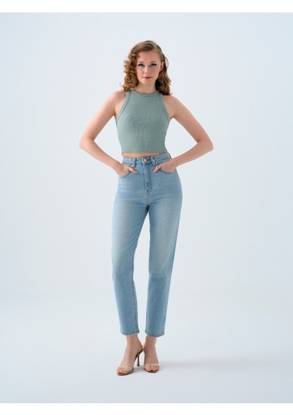 Mom Slim Fit Kadın Pantolon