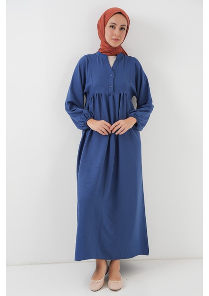 Kadın Uzun Tesettür Elbise 2525 - Indigo modelleri