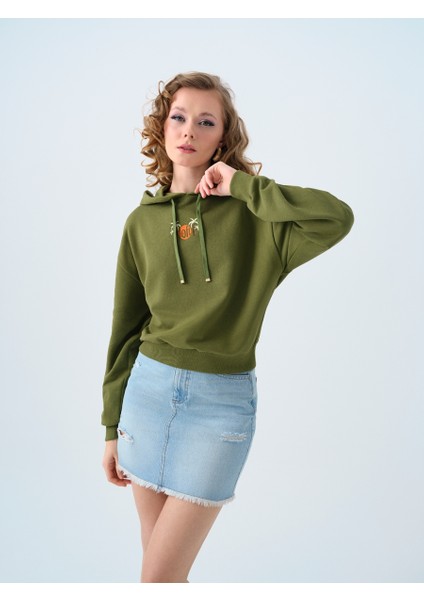 Loose Crop Kadın Sweatshirt