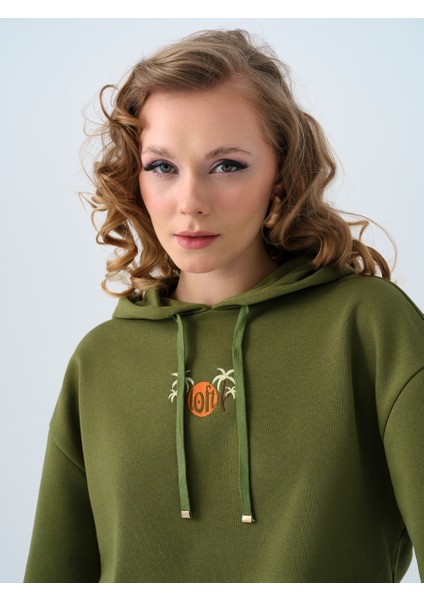 Loose Crop Kadın Sweatshirt