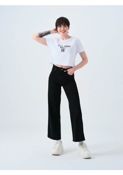 Long Crop Kadın Tshirt K.kol