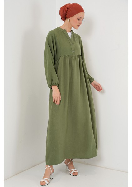Kadın Uzun Tesettür Elbise 2525 - Haki fiyatları