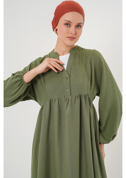 Kadın Uzun Tesettür Elbise 2525 - Haki modelleri