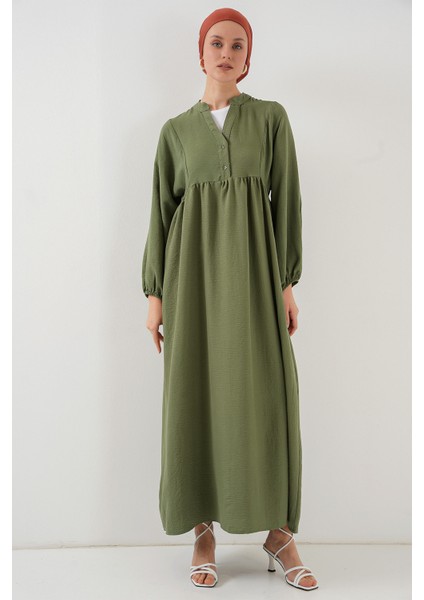 Kadın Uzun Tesettür Elbise 2525 - Haki fırsatları