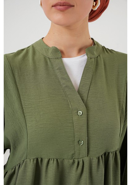 Kadın Uzun Tesettür Elbise 2525 - Haki indirimleri