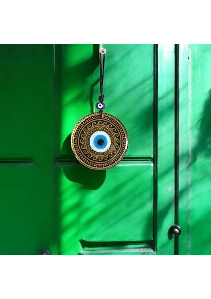 Altın Varaklı Nazar Boncuklu Füzyon Cam El Işçiliği 12 cm Duvar Süsü Nazarlık Hediyelik Eşya Tdrtr fiyatları