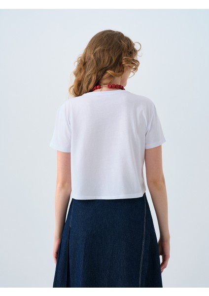 Long Crop Kadın Tshirt K.kol