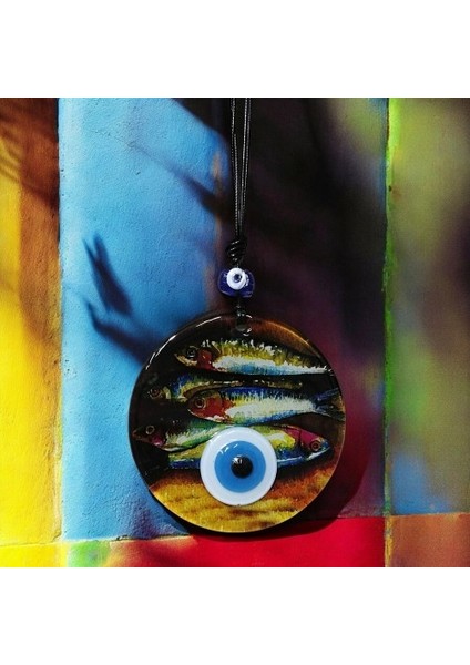 Balık Desenli 12 cm Füzyon Cam Duvar Süsü Tdrtr fiyatları