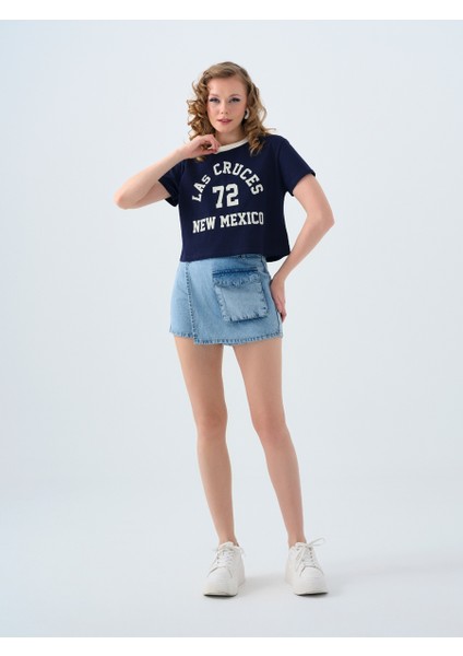 Regular Long Crop Kadın Tshirt K.kol