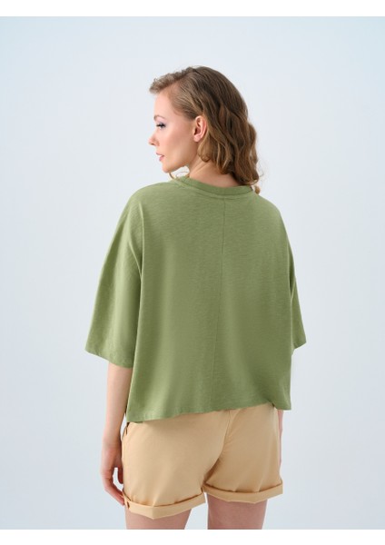Long Crop Kadın Tshirt K.kol