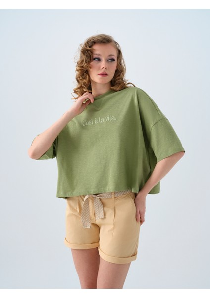 Long Crop Kadın Tshirt K.kol
