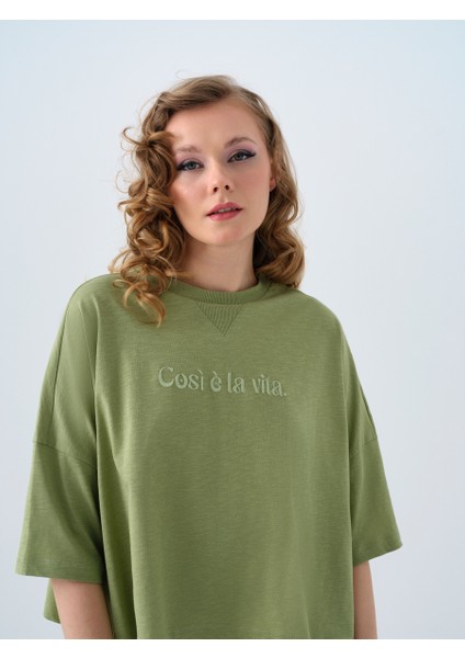 Long Crop Kadın Tshirt K.kol
