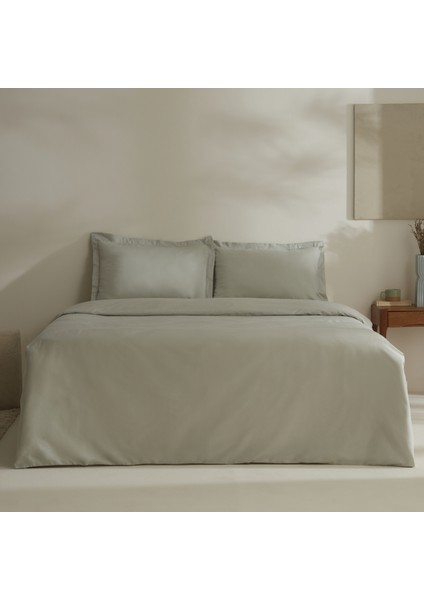 Jemma 120 Tel Pamuk Saten Çift Kişilik Nevresim Takımı Yeşil