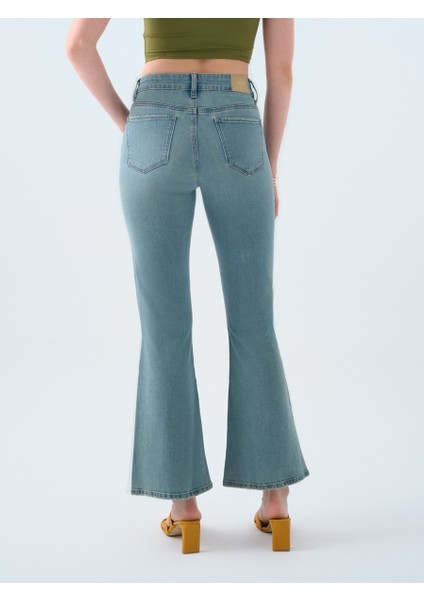 Long Flare Slim Fit Kadın Pantolon indirimleri