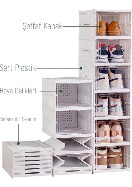 Katlanabilir Portatif 6 Katlı Plastik Ayakkabılık Düzenleyici fiyatları
