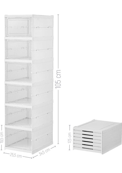 Katlanabilir Portatif 6 Katlı Plastik Ayakkabılık Düzenleyici modelleri