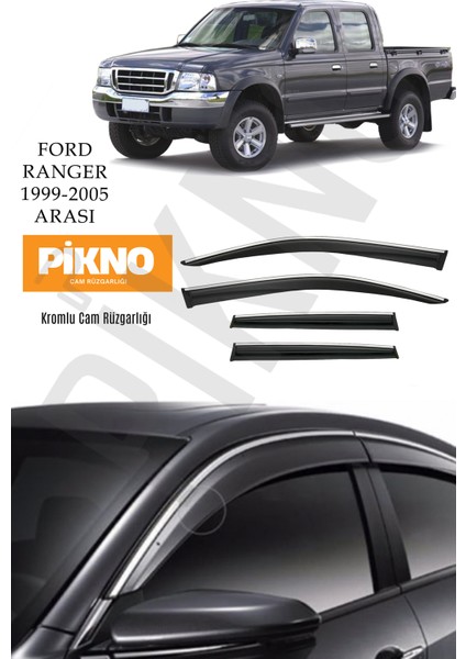 Ford Ranger 1999-2005 Arası Kromlu Cam Rüzgarlığı 4'lü